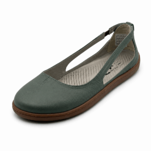 Bochm But Skórzane Baleriny Barefoot Sola Olive