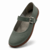 Bochm But Skórzane Baleriny Barefoot Vera Olive