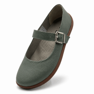 Bochm But Skórzane Baleriny Barefoot Vera Olive