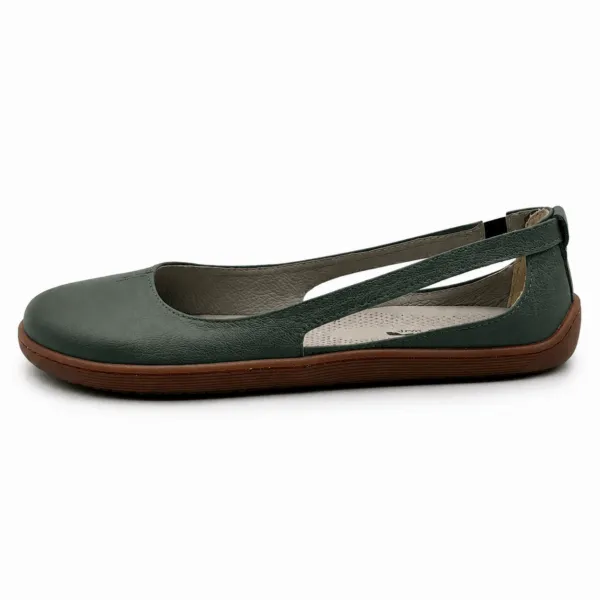 Bochm But Skórzane Baleriny Barefoot Sola Olive — zdjęcie 4