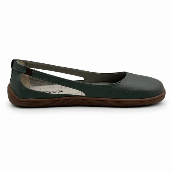 Bochm But Skórzane Baleriny Barefoot Sola Olive — zdjęcie 3