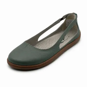 Bochm But Skórzane Baleriny Barefoot Sola Olive