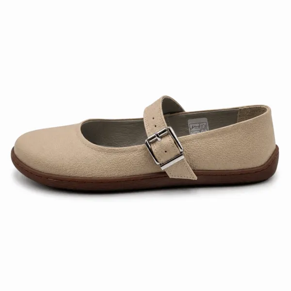 Bochm But Skórzane Baleriny Barefoot Vera Beige — zdjęcie 4