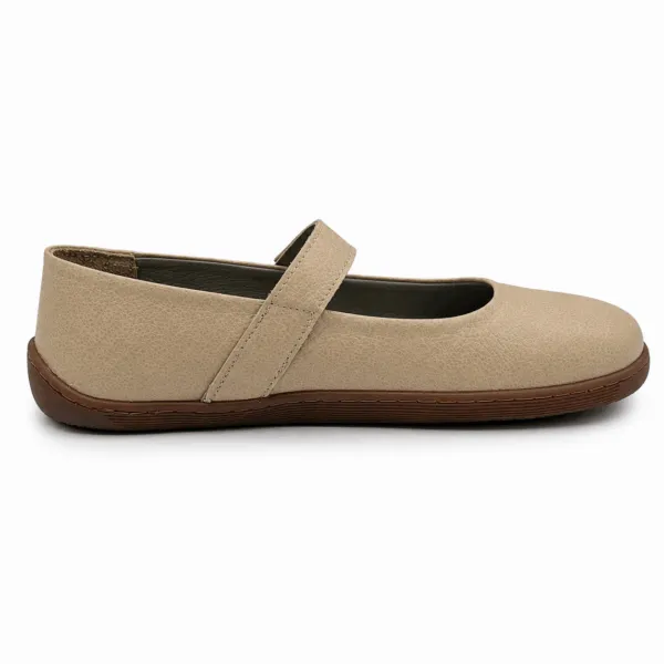 Bochm But Skórzane Baleriny Barefoot Vera Beige — zdjęcie 3