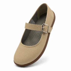 Bochm But Skórzane Baleriny Barefoot Vera Beige