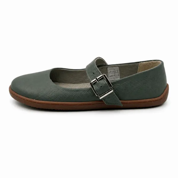 Bochm But Skórzane Baleriny Barefoot Vera Olive — zdjęcie 4