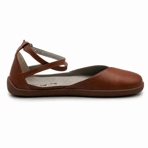 Bochm But Skórzane Baleriny Barefoot Luna Cognac — zdjęcie 3