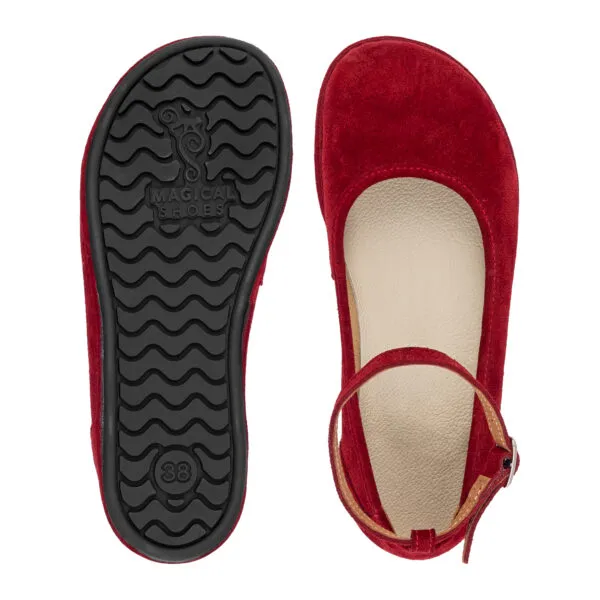 Magical Shoes Baleriny Barefoot Ada Merlot Suede — zdjęcie 5