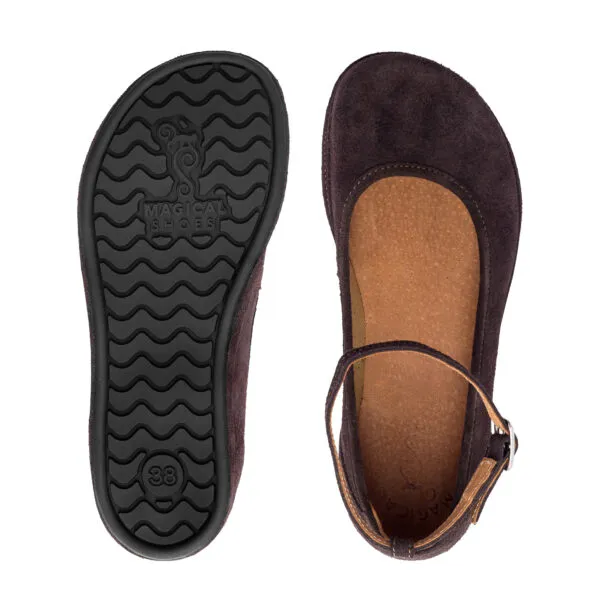 Magical Shoes Baleriny Barefoot Ada Brown Suede — zdjęcie 5