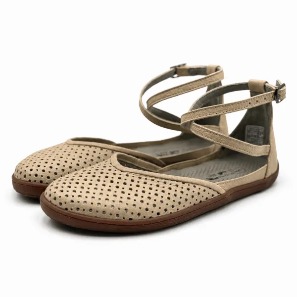 Bochm But Skórzane Baleriny Barefoot Mira Beige — zdjęcie 2