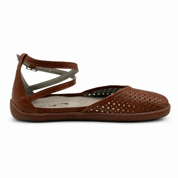 Bochm But Skórzane Baleriny Barefoot Mira Cognac — zdjęcie 3