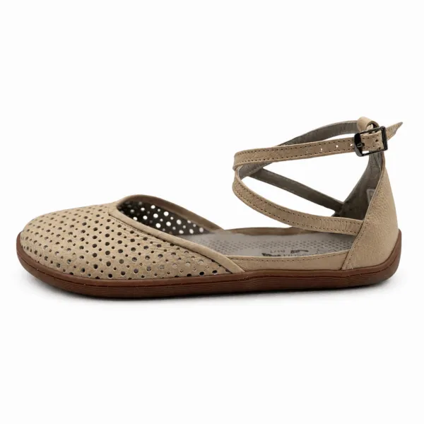 Bochm But Skórzane Baleriny Barefoot Mira Beige — zdjęcie 4