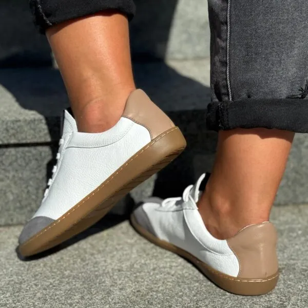 Edeo Barefoot Sneakresy Unisex Ajaks Gray-White — zdjęcie 3