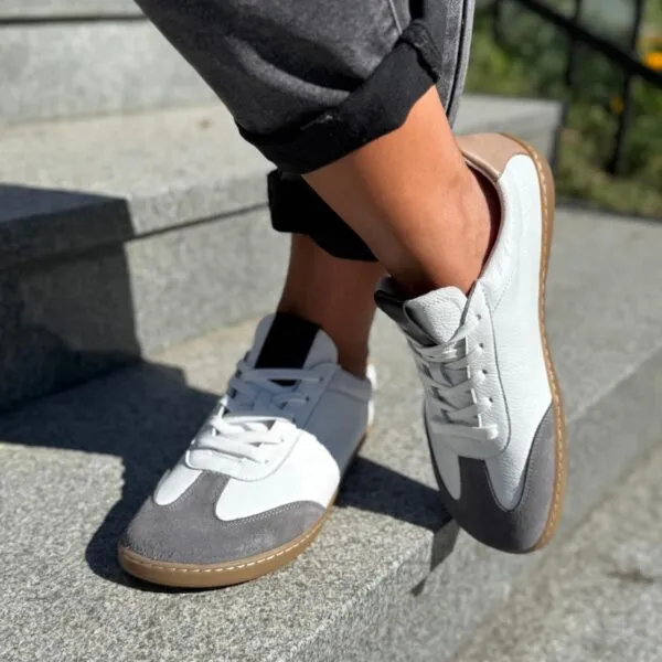 Edeo Barefoot Sneakresy Unisex Ajaks Gray-White — zdjęcie 2