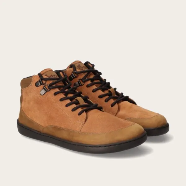 Edeo Barefoot Sznurowane Botki Unisex November Caramel